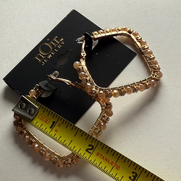 Noir Jewelry Gold Tone Square Hoop Earrings - Picture 5 of 5